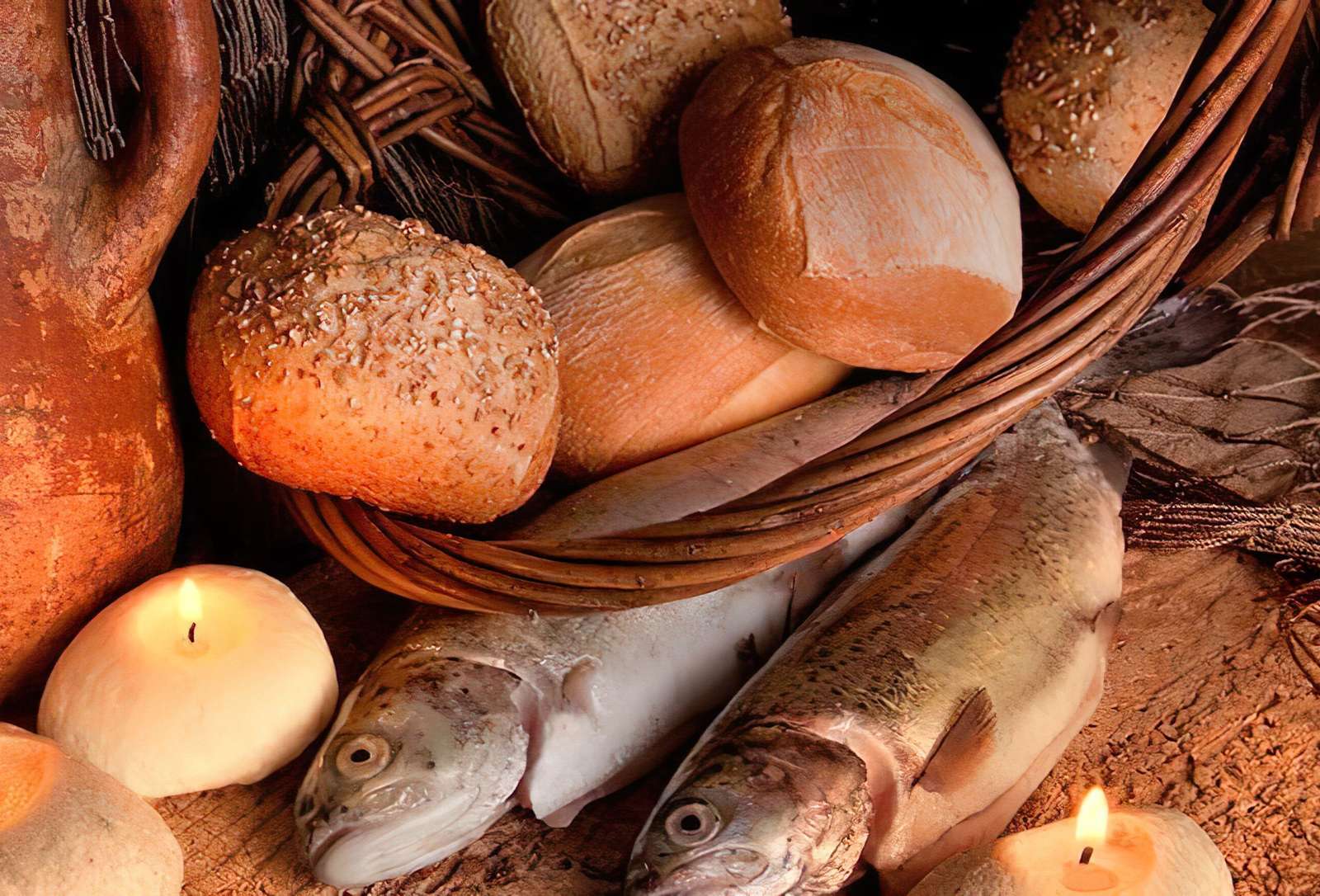 chleb i ryba puzzle online ze zdjęcia