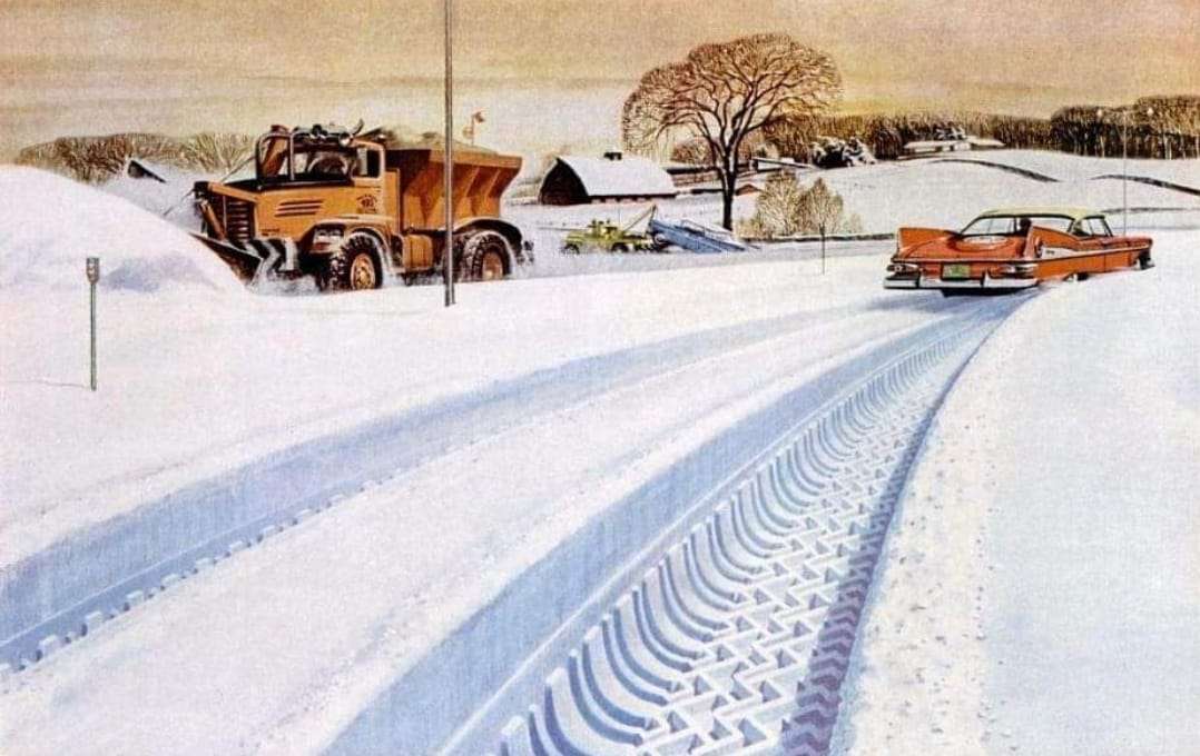 wiejska scena pługa śnieżnego puzzle online