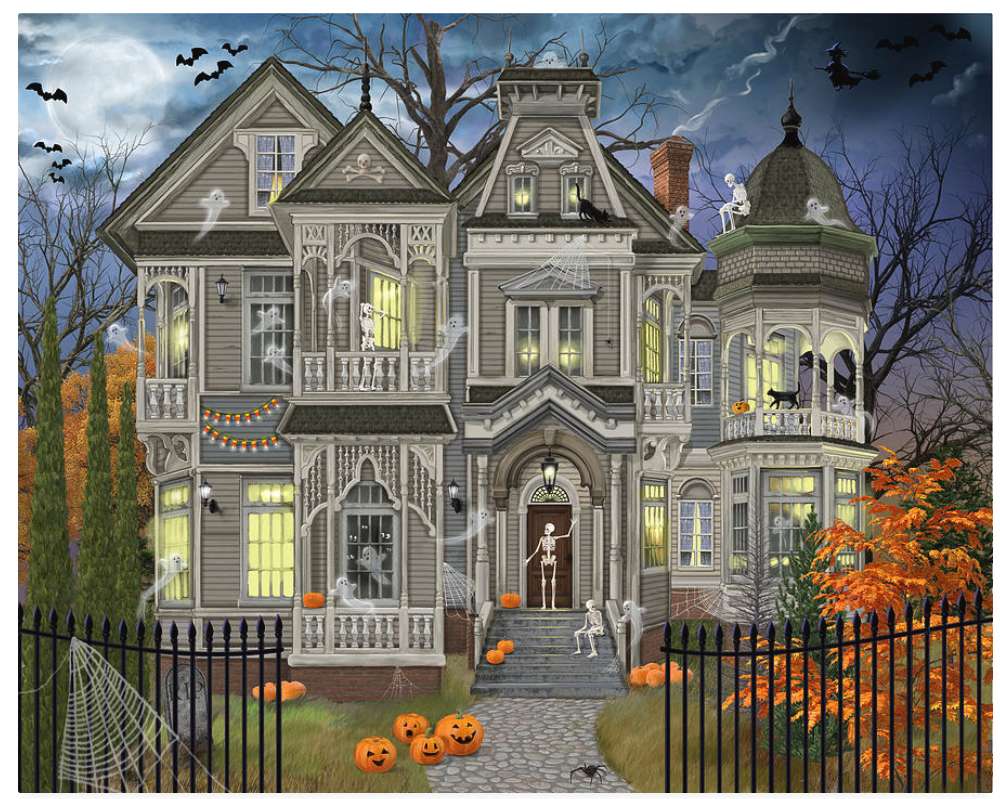 nawiedzony dom halloween puzzle online ze zdjęcia