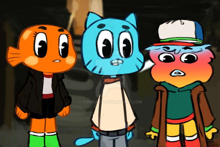 gumball, darwin i tobias puzzle online