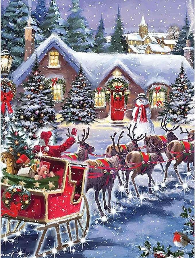 sanie świętego Mikołaja puzzle online ze zdjęcia