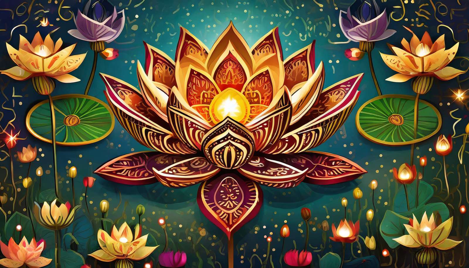 Lotos festiwalu Diwali puzzle online