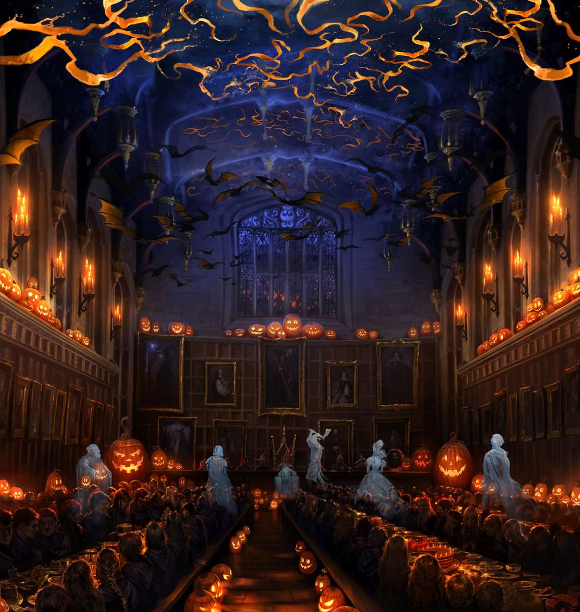 Impreza Halloweenowa w Hogwarcie puzzle online ze zdjęcia