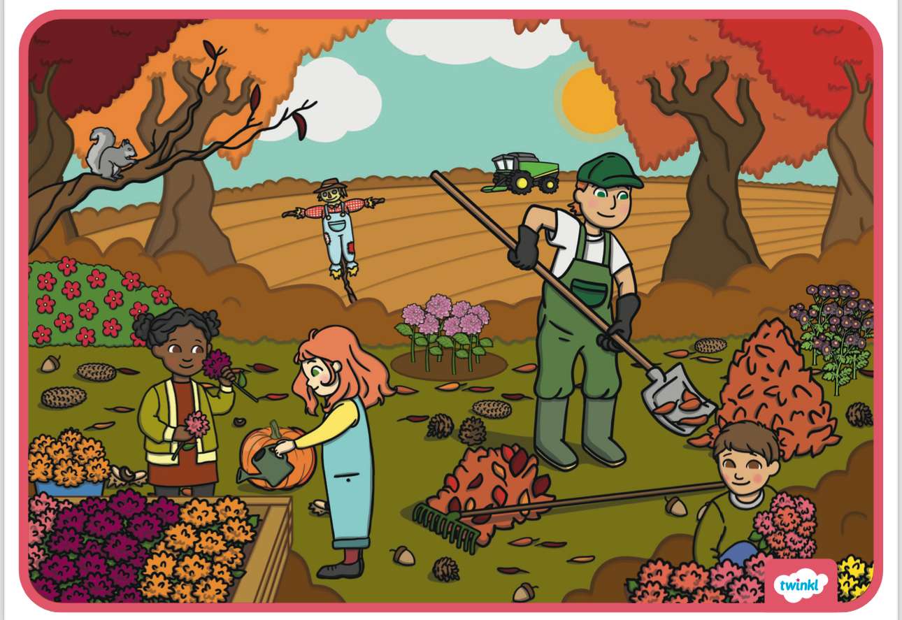 Kolorowy jesienny ogród puzzle online ze zdjęcia
