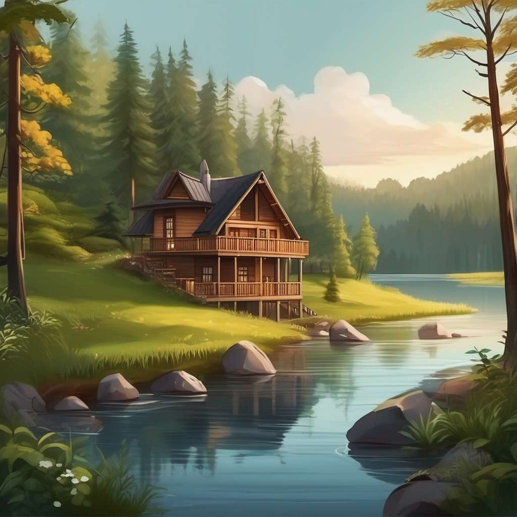 dom nad rzeką puzzle online