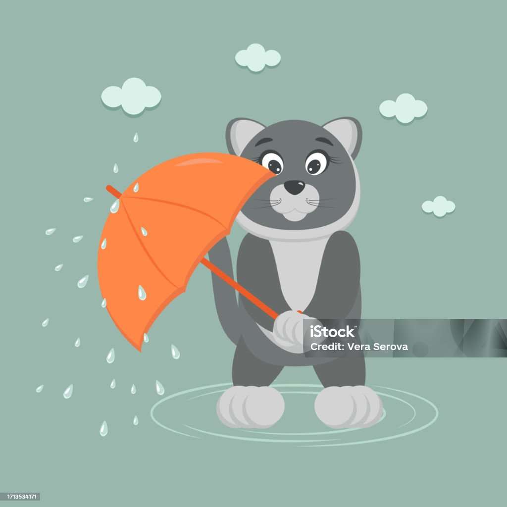 Deszcz i kot puzzle online ze zdjęcia