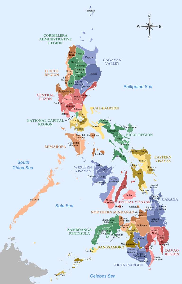 mapa Filipin puzzle online ze zdjęcia