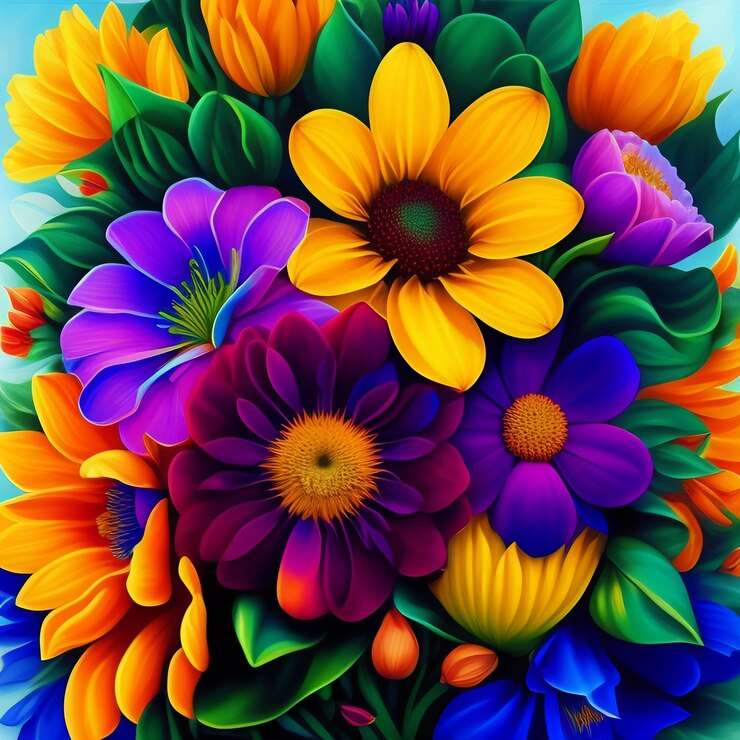 bardzo ładne kolorowe kwiaty puzzle online ze zdjęcia