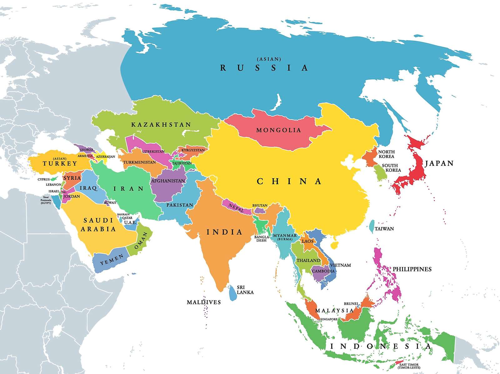 Mapa azjatycka puzzle online ze zdjęcia