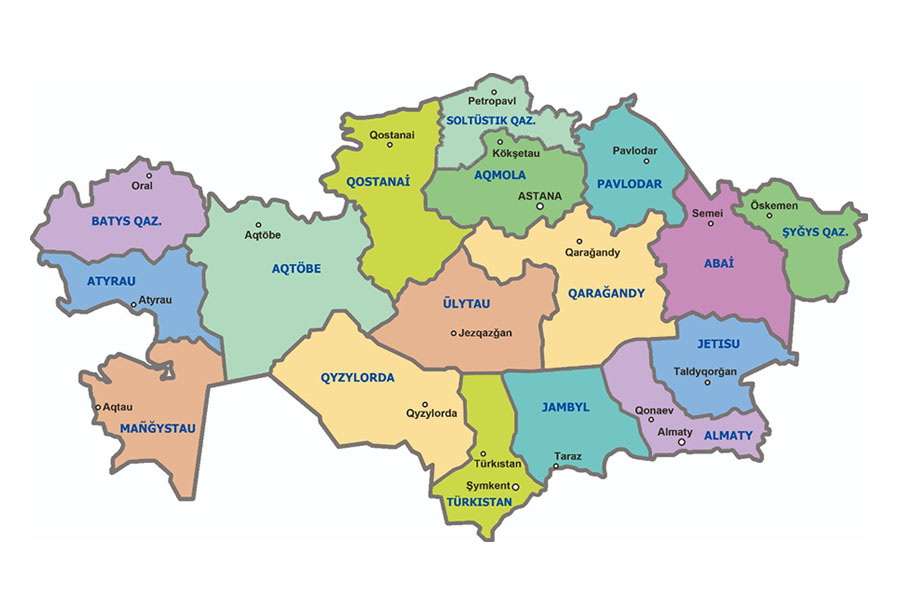 mapa Kazachstanu puzzle online