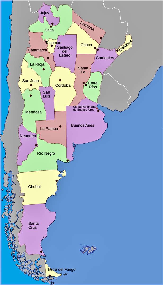 Mapy Argentyny puzzle online ze zdjęcia
