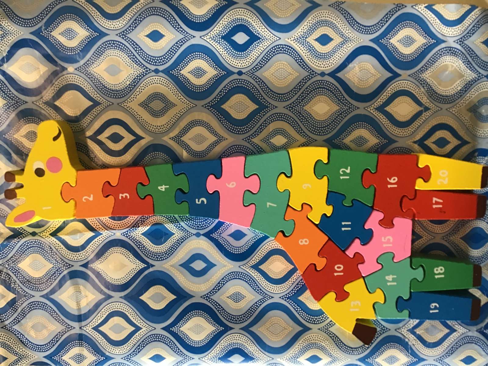 Żyrafa z numerami puzzle online ze zdjęcia