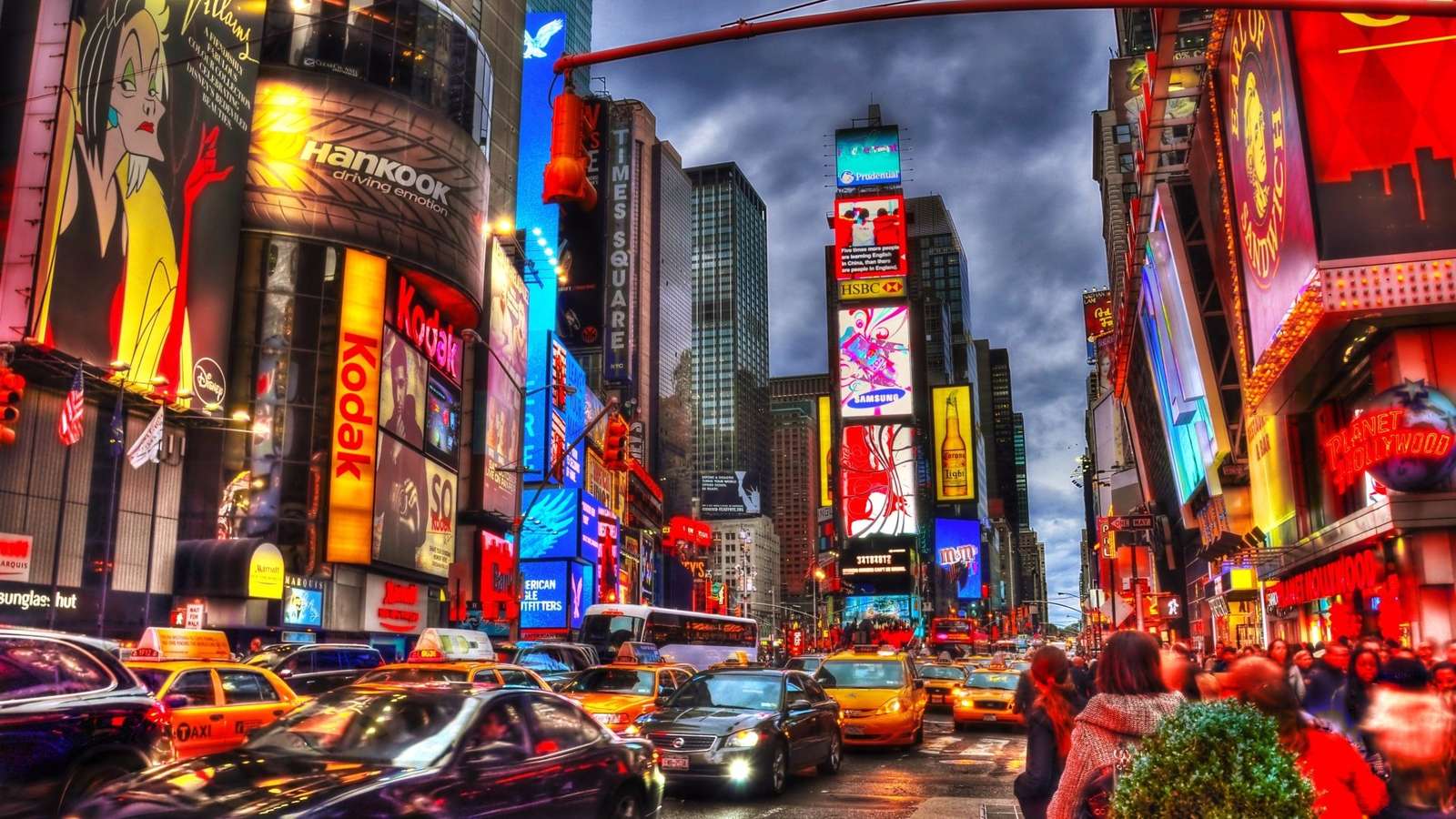 Times Square pochmurno puzzle online ze zdjęcia