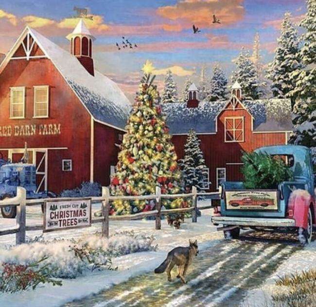 Boże Narodzenie w wiejskiej krainie puzzle online ze zdjęcia