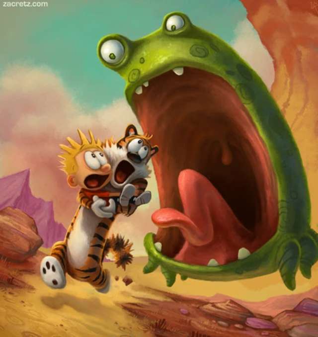 Calvin i Hobbes: Dziwaki z innej planety! puzzle online
