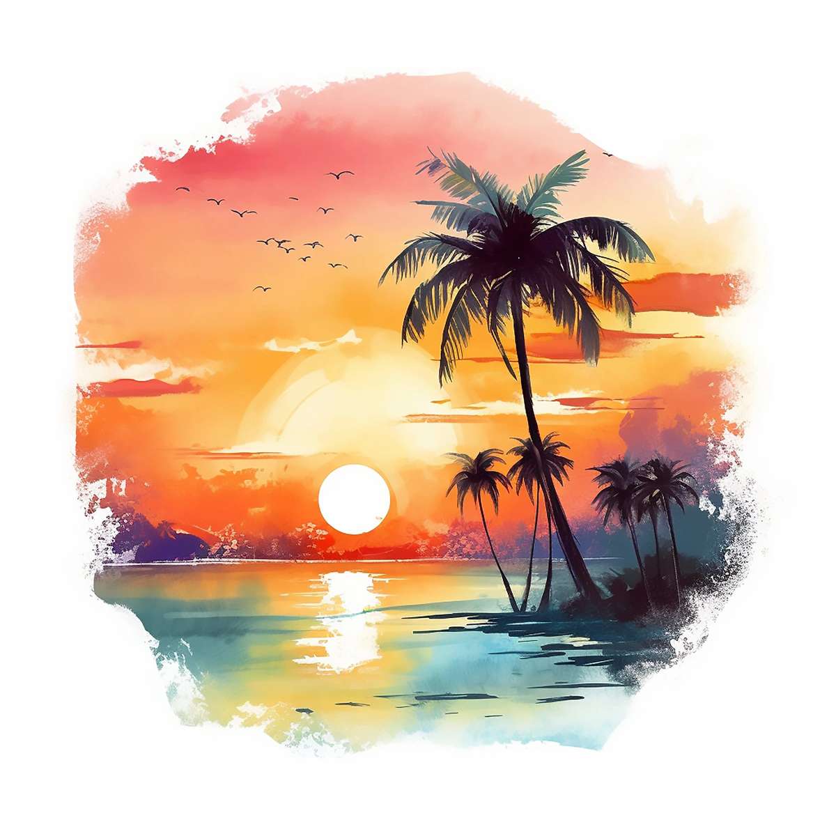 Zachód słońca na plaży puzzle online ze zdjęcia