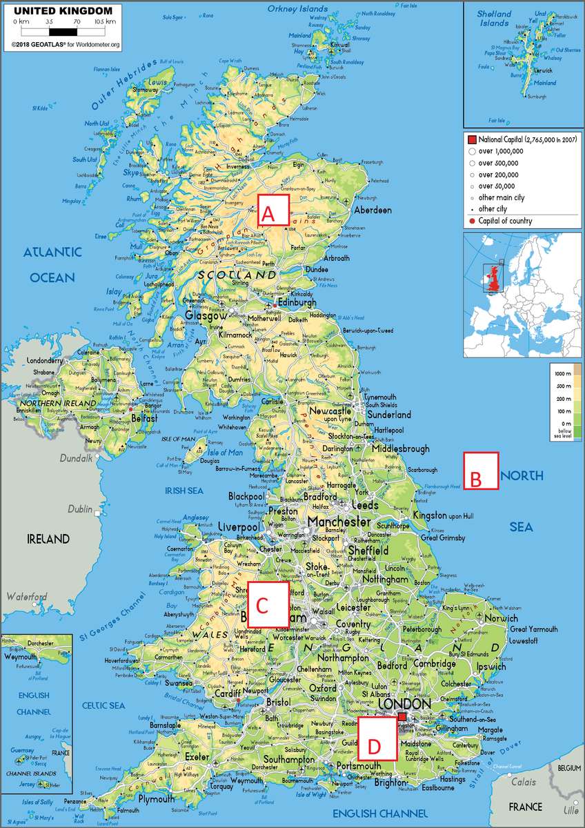 mapa Wielkiej Brytanii puzzle online ze zdjęcia