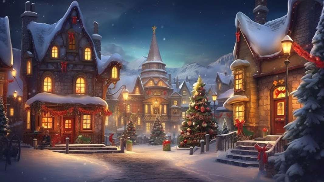 Wioska Bożonarodzeniowa w Wigilię puzzle online