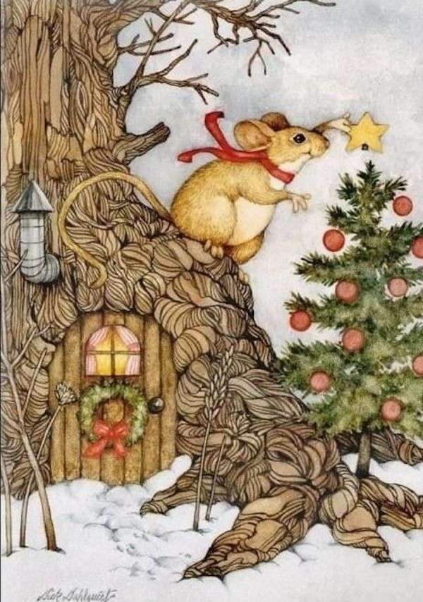 Świąteczna mysz puzzle online ze zdjęcia