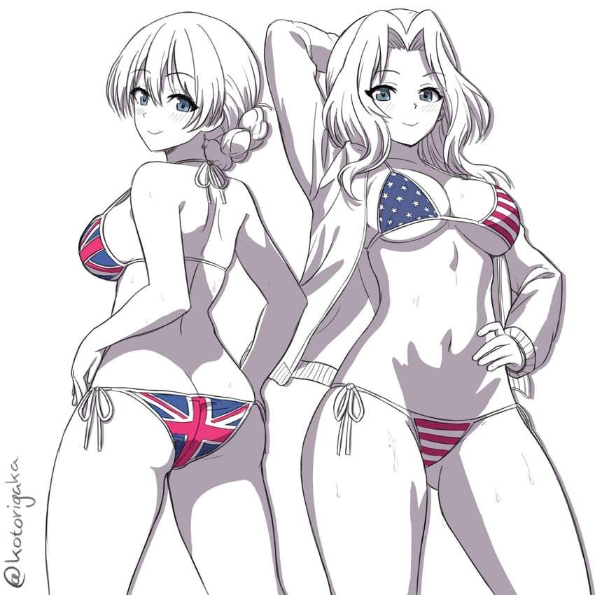 Bikini z flagami Wielkiej Brytanii i USA puzzle online