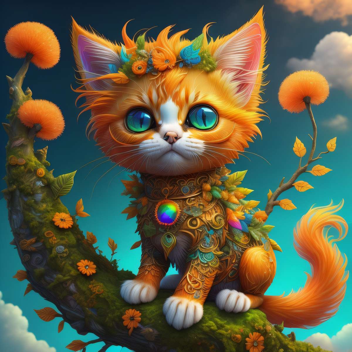 Pomarańczowy kot puzzle online