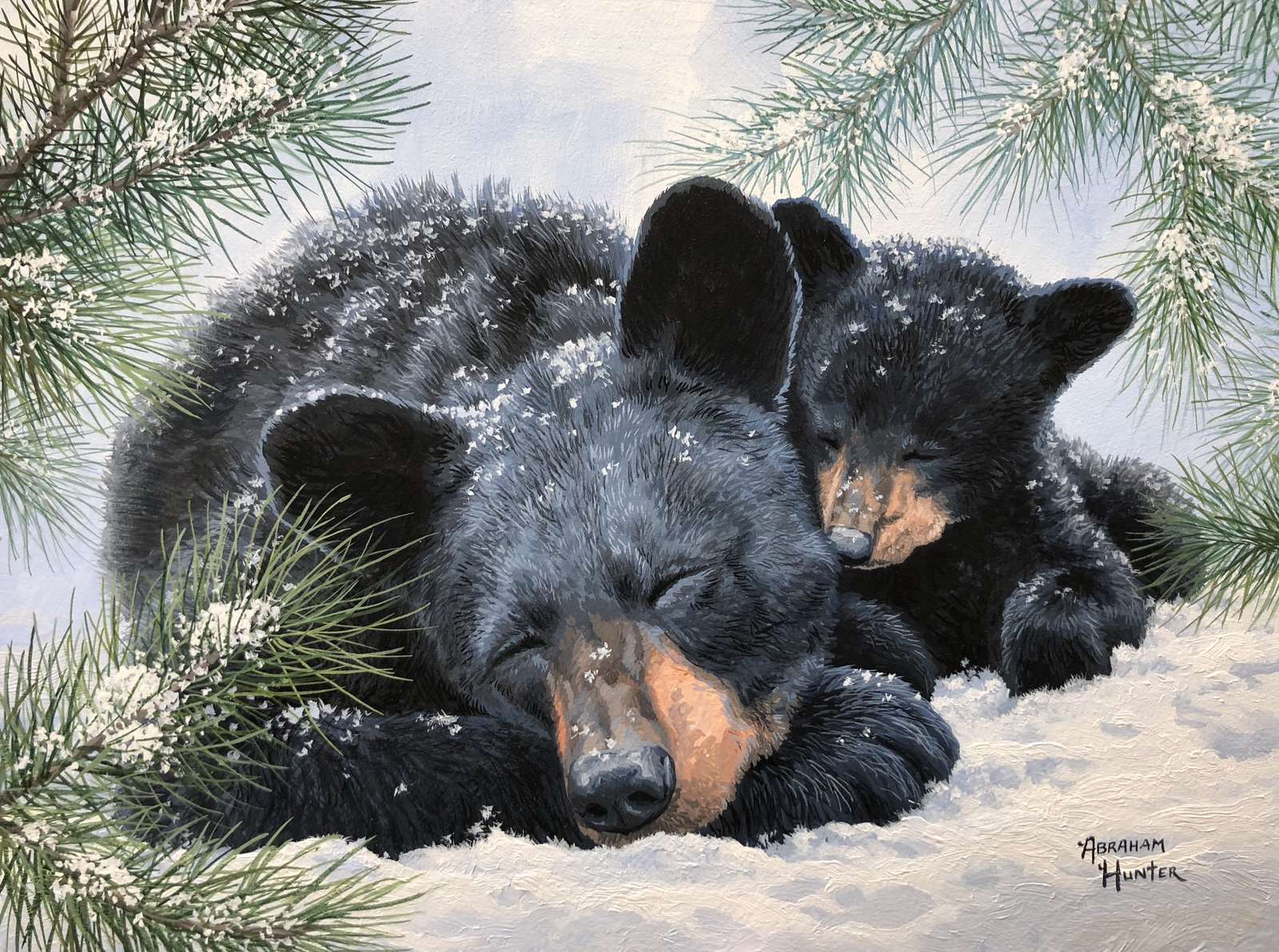 Niedźwiedzie drzemki puzzle online ze zdjęcia