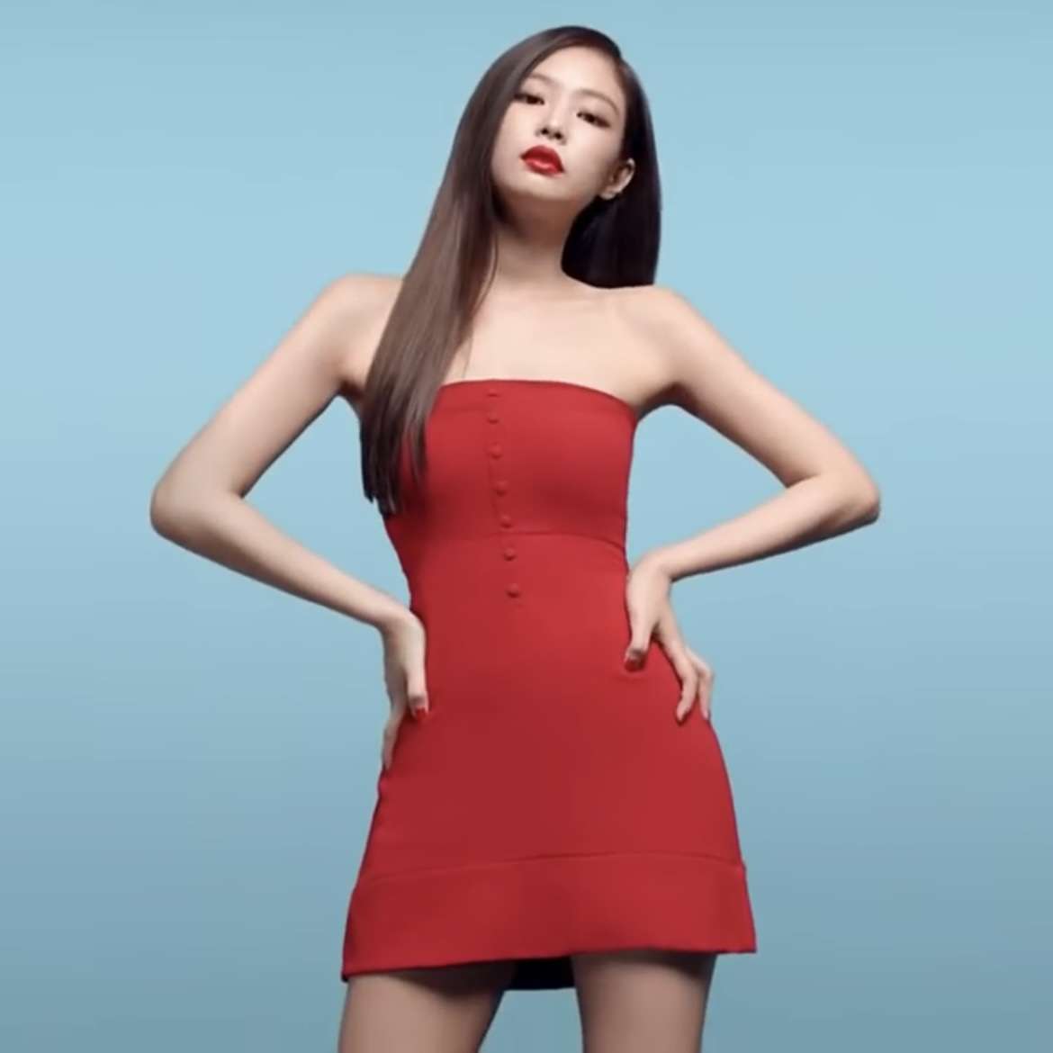 BLACKPINK Jennie - Czerwona sukienka puzzle online