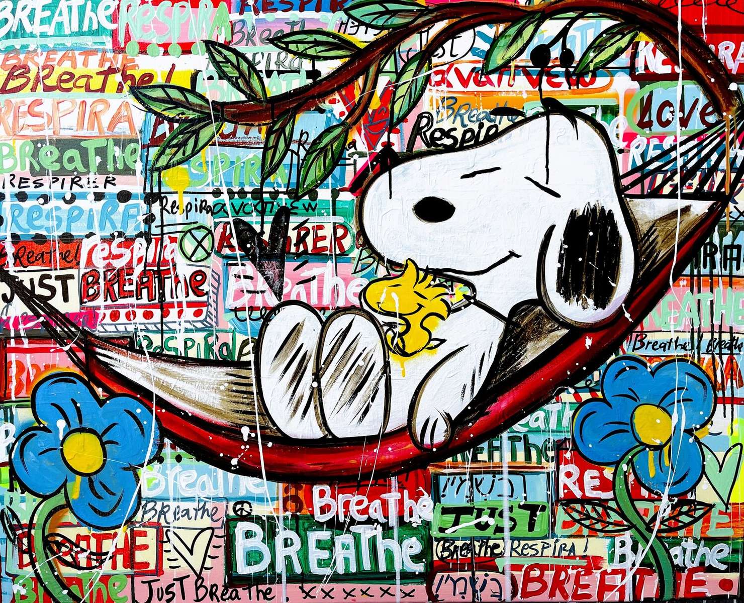 Snoopy: Po prostu oddychaj puzzle online ze zdjęcia