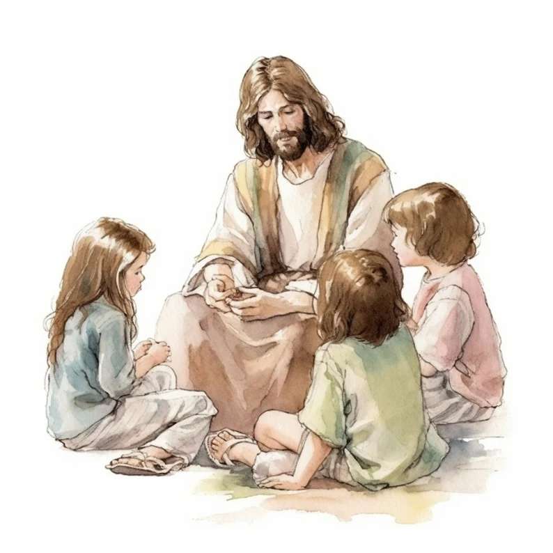 Jezusa i dzieci puzzle online ze zdjęcia