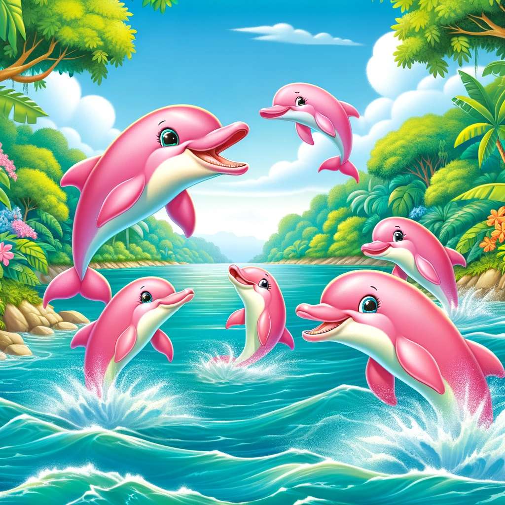 Zespół Różowy Delfin puzzle online ze zdjęcia