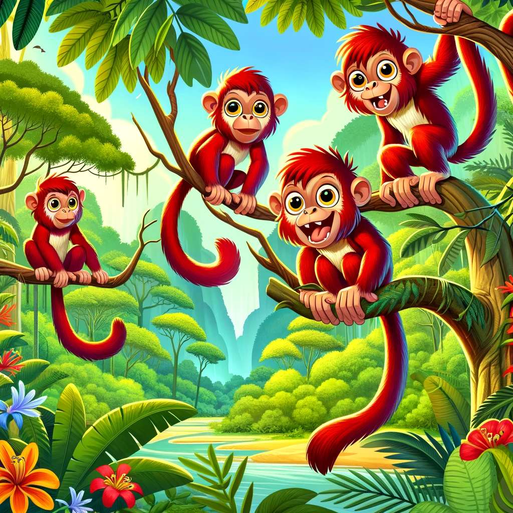 Czerwona małpa wyjąca puzzle online