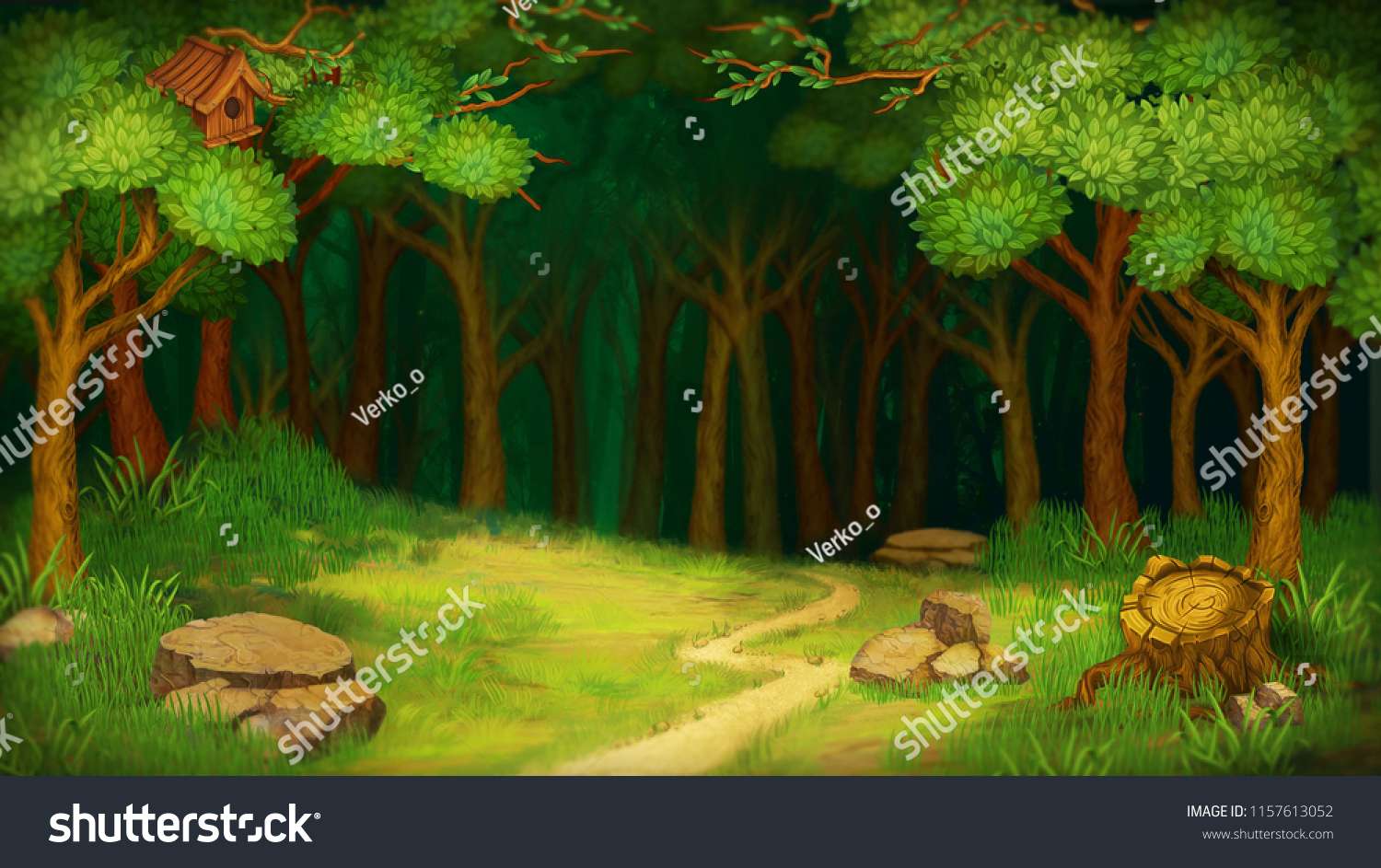 drzewa w lesie puzzle online