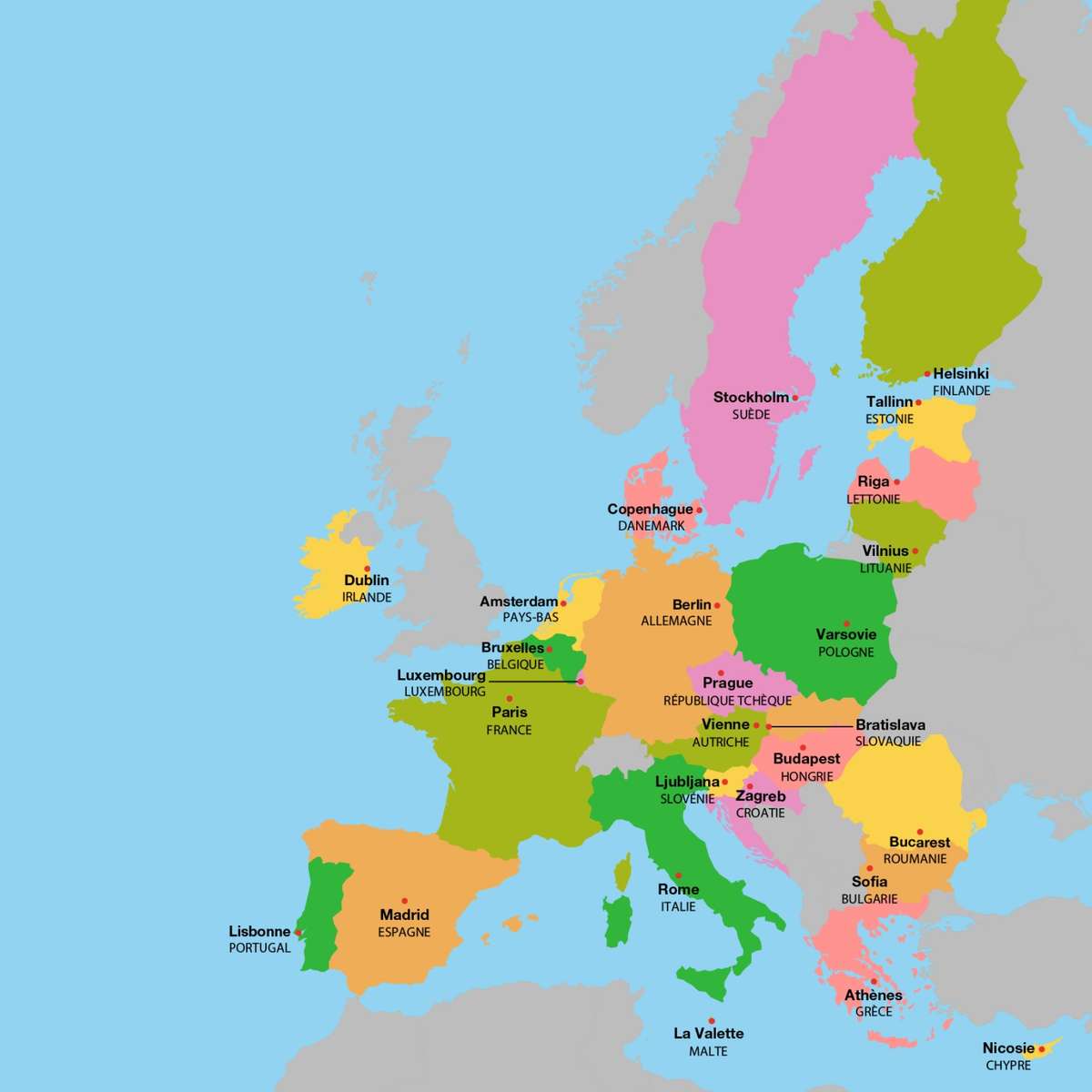 mapa Europy puzzle online ze zdjęcia