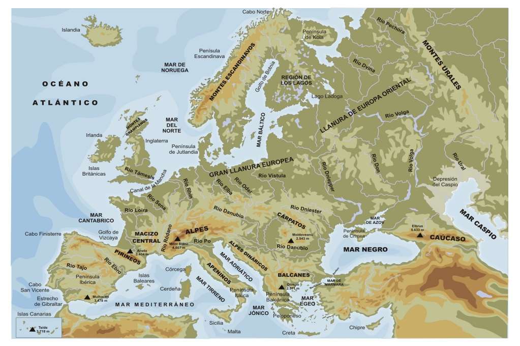 Mapa odciążenia Europy puzzle online ze zdjęcia