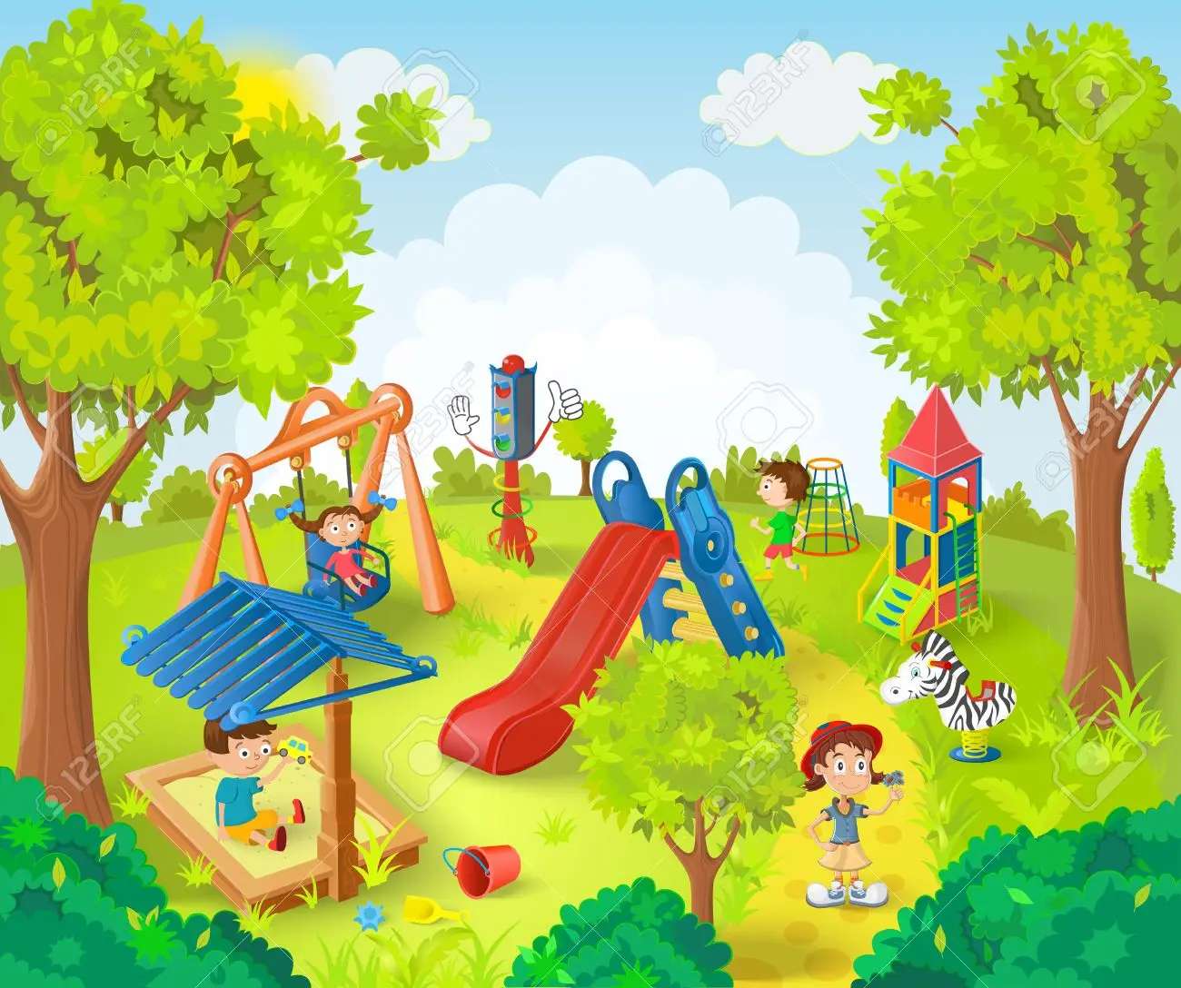 park i dzieci puzzle online