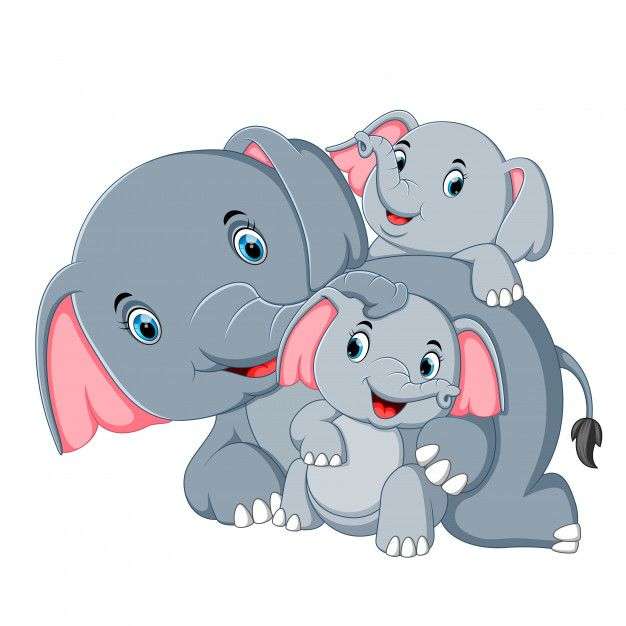 gajah dan anak puzzle online ze zdjęcia