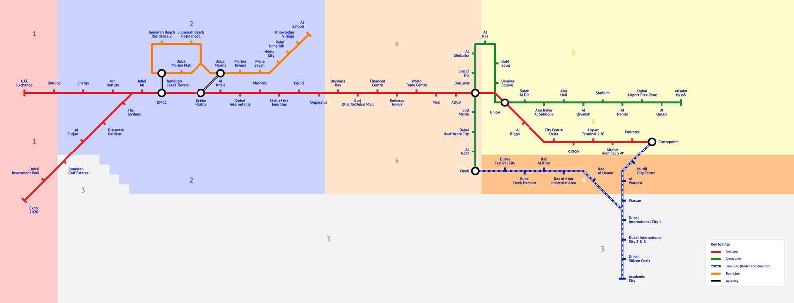 Przeprojektowanie mapy metra w Dubaju puzzle online