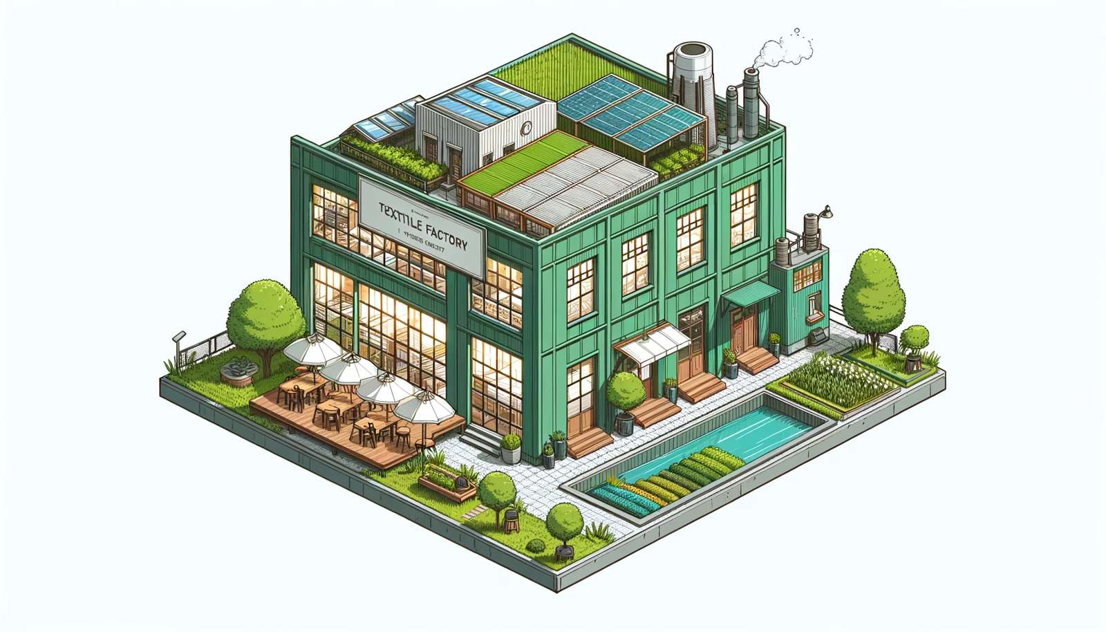 Zielona fabryka puzzle online ze zdjęcia