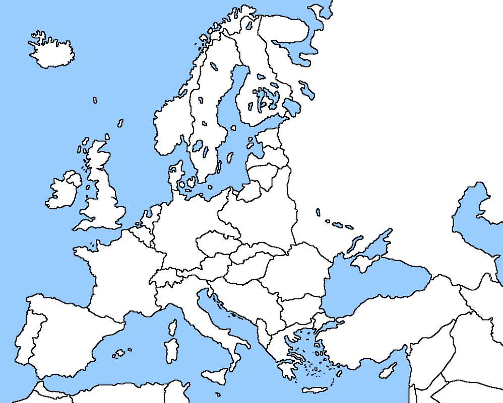 Mapa Europy z czasów II wojny światowej puzzle online ze zdjęcia