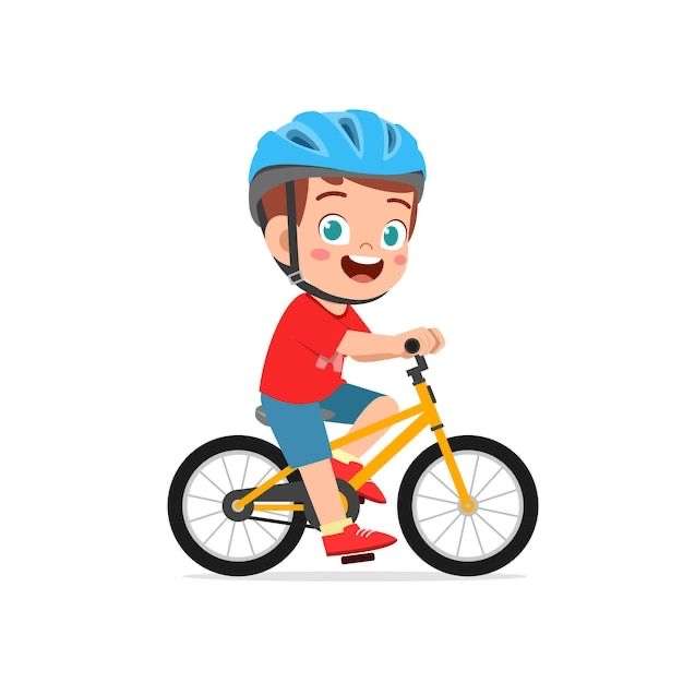 Chłopiec jeździ na rowerze po parku puzzle online ze zdjęcia
