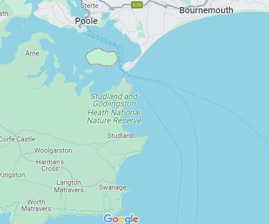 Mapa wyspy Brownsea puzzle online