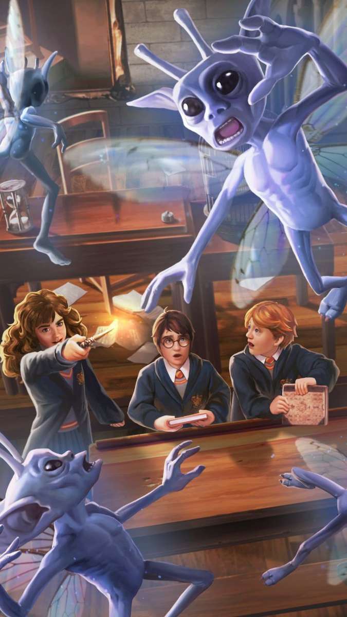 Harry Potter w towarzystwie puzzle online ze zdjęcia