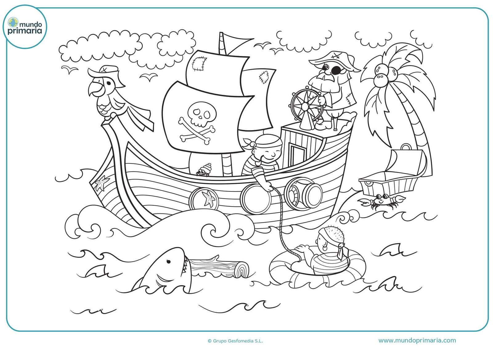 pirat i statek puzzle online ze zdjęcia