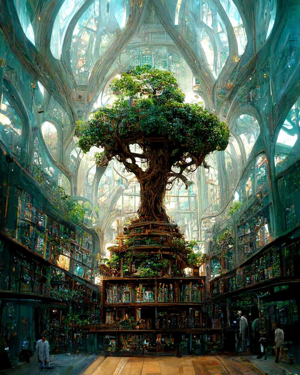 Drzewo Biblioteki puzzle online ze zdjęcia