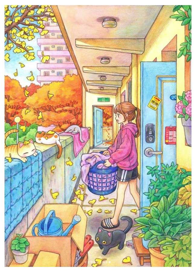 Ilustracja „Dzień prania” autorstwa ROWON puzzle online ze zdjęcia