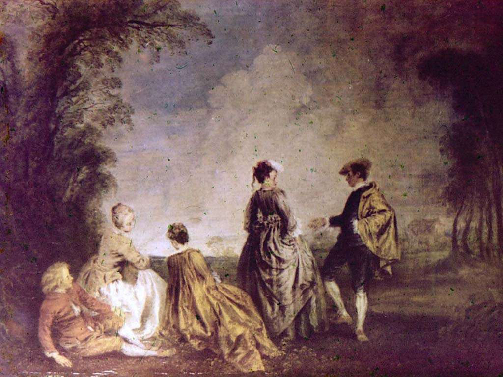 Antoine Watteau „Trudna propozycja” puzzle online ze zdjęcia