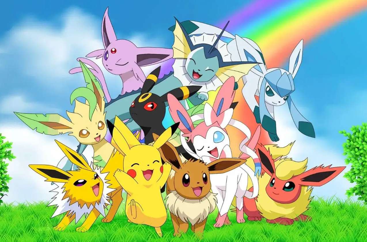 Ewolucja Pokemonów puzzle online ze zdjęcia