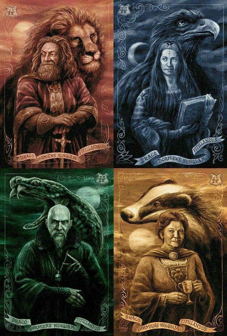 Harry Potter, fondatory w Hogwarcie puzzle online ze zdjęcia