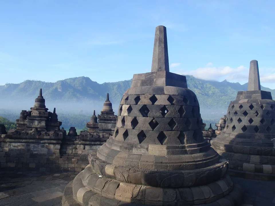 Puzzle ze świątynią Borobudur puzzle online ze zdjęcia