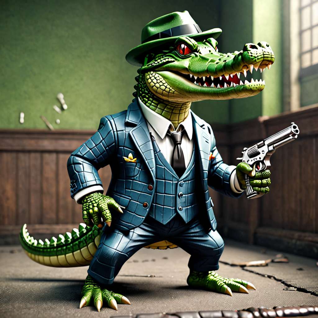 Krokodyl gangster puzzle online
